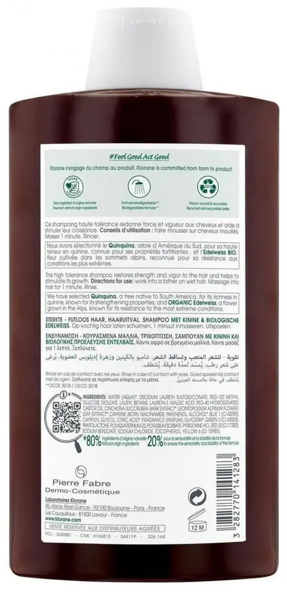 Klorane Haar Quinine Shampoo 400ml