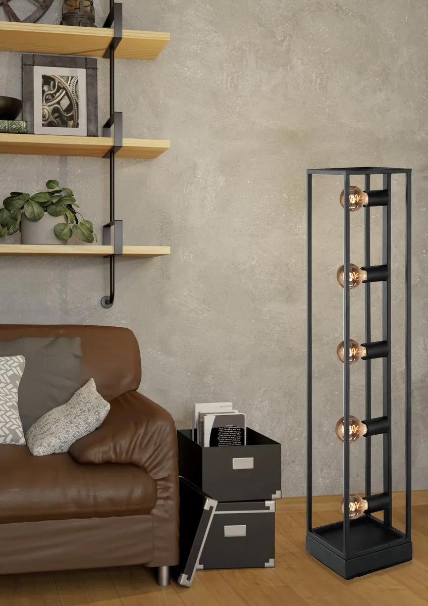 Eglo Eldrick Vloerlamp E27 100cm - Staal Zwart