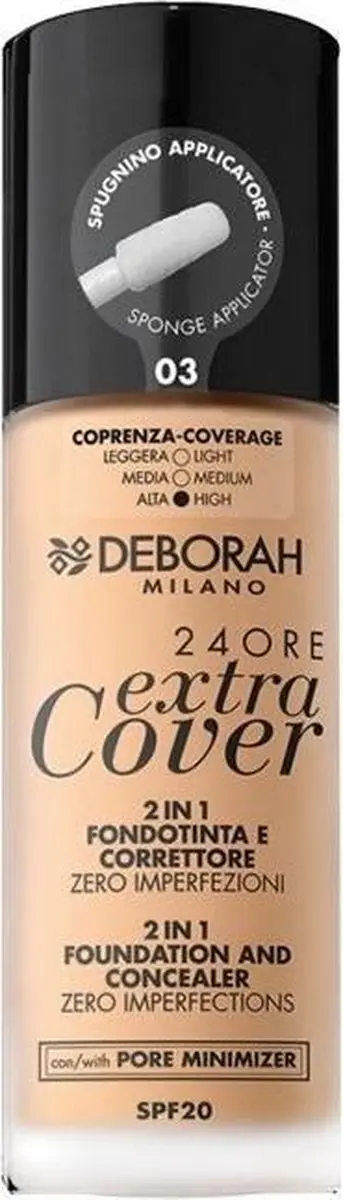 Deborah Milano 24Ore Extra Cover Foundation 03 Sand - 30ml