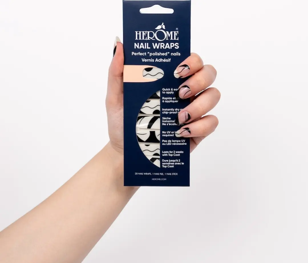 Herome Nail Wraps Noir Lines Nagelstickers - 2x10 Stuks