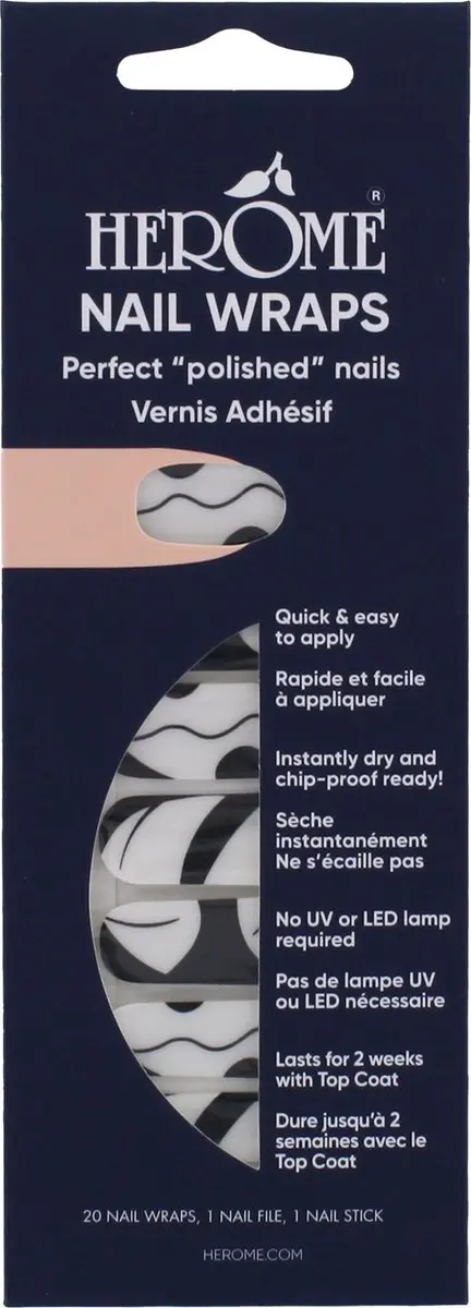 Herome Nail Wraps Noir Lines Nagelstickers