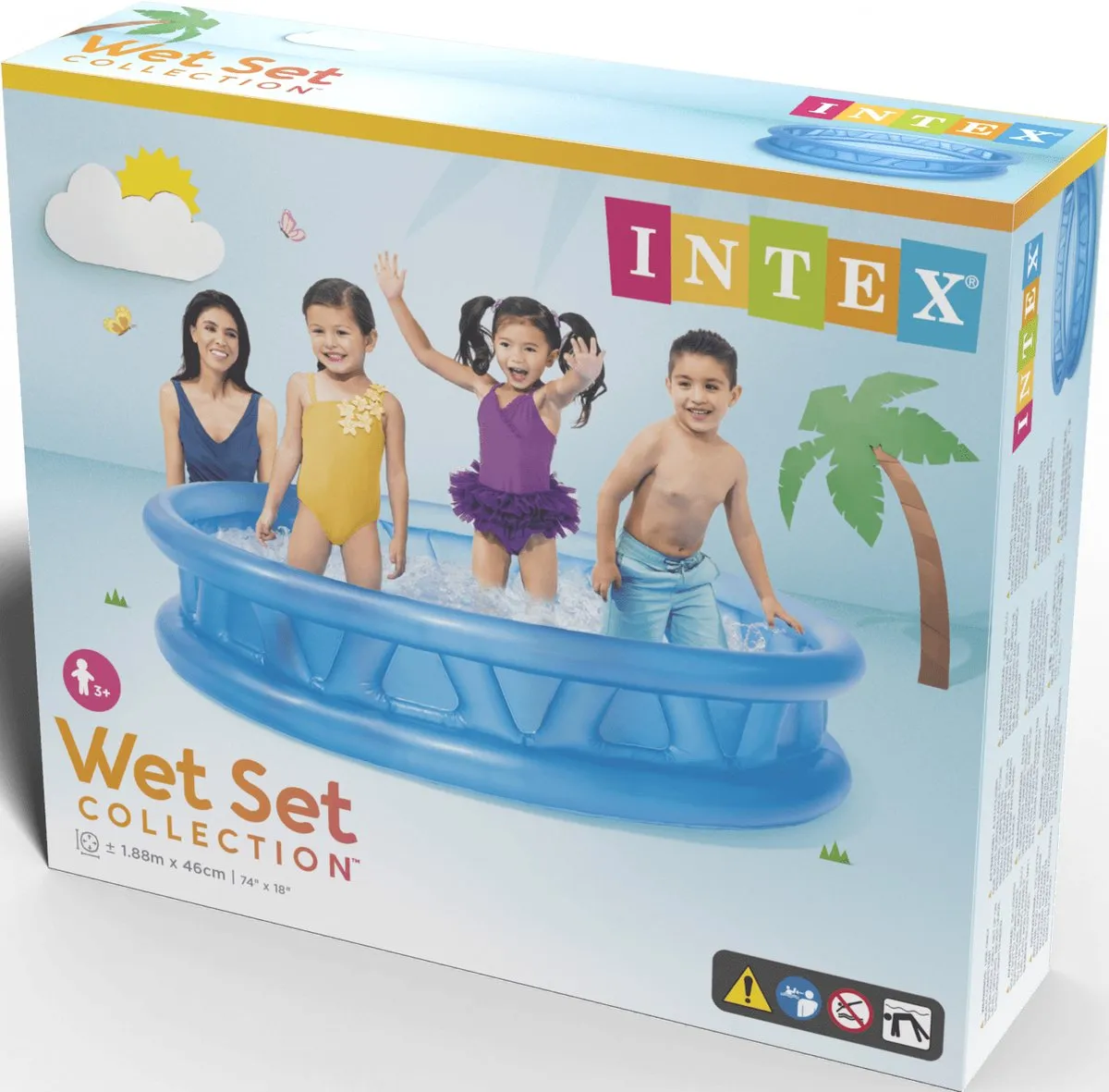 Intex Soft Side Opblaaszwembad 188x46cm - 790L - Blauw