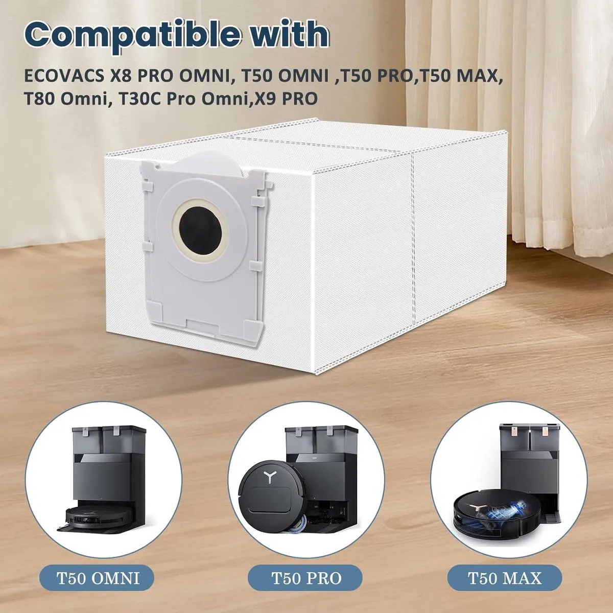 Ecovacs Deebot X8 PRO/T50 Pro Omni Stofzuigerzakken - 10 Stuks 3L - afbeelding 6 van 6