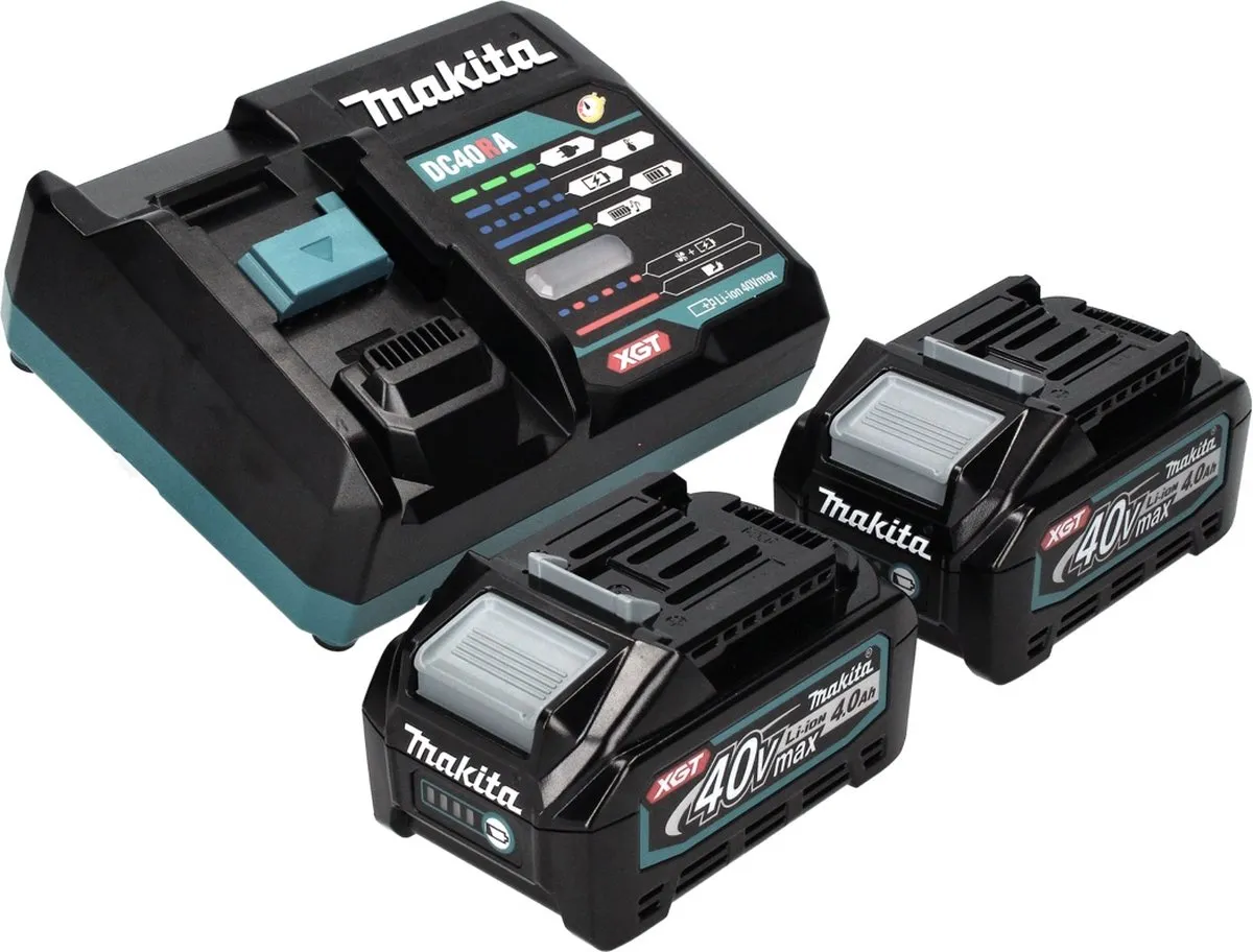 Makita GA038GM2 Accu Haakse Slijper 40V Max - 230mm Borstelloos - 2x 4,0Ah + Oplader
