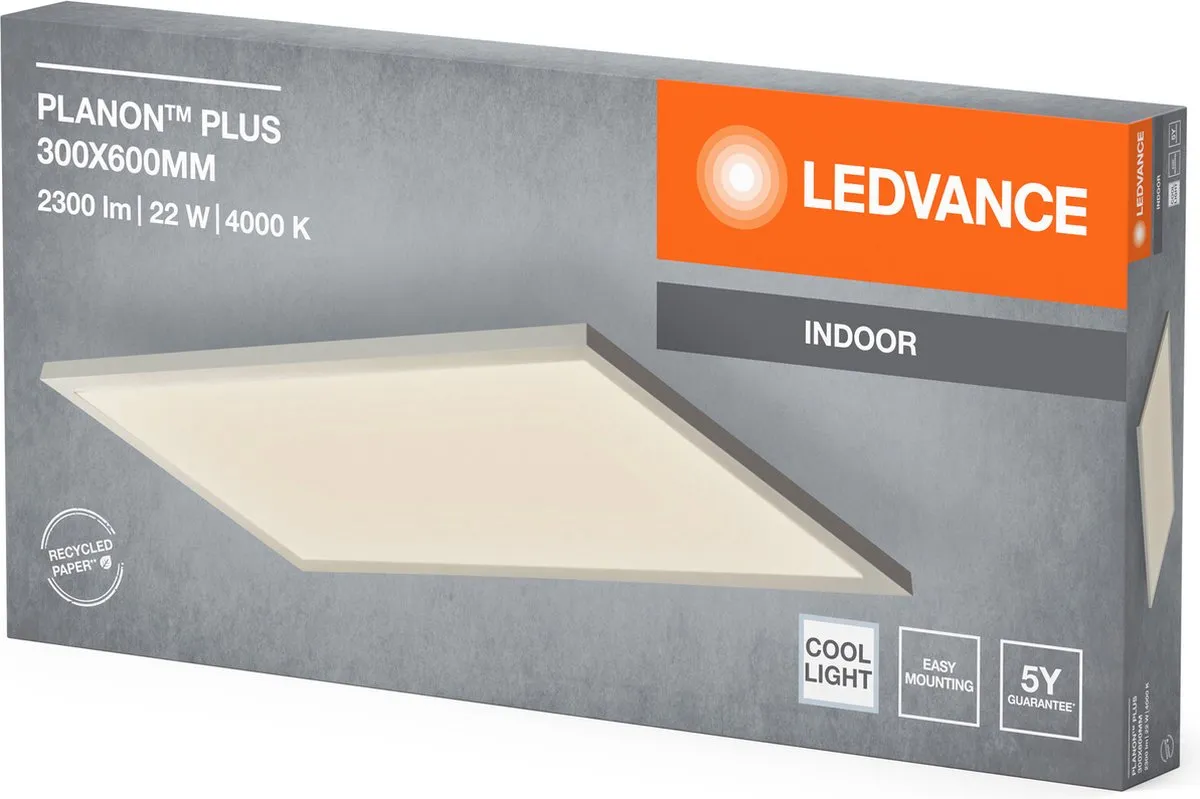 LEDVANCE Planon Plus Plafondlamp 22W 300x600mm - Koel wit