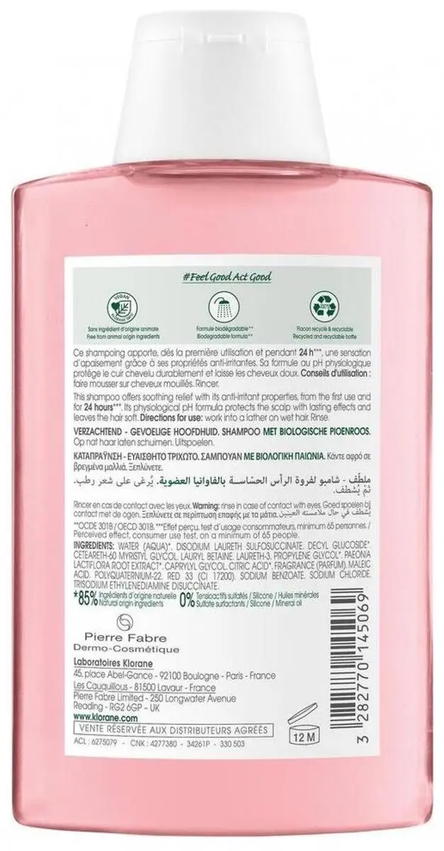 Klorane Peony Verzachtende Shampoo 200ml