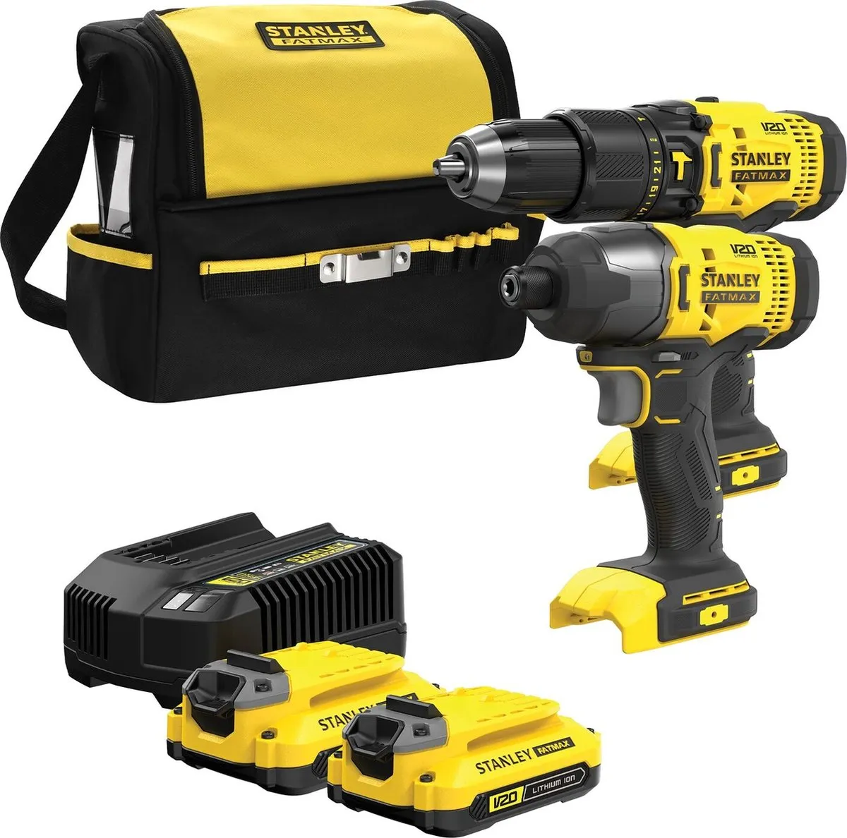 Stanley 18V SFMCK461D2S-QW Klopboor- en Slagmoersleutelset - 2x 2,0Ah