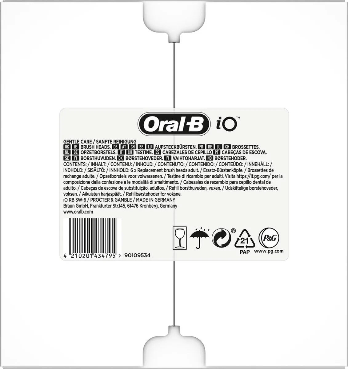 Oral-B iO Gentle Care Opzetborstels 6 Stuks - Wit