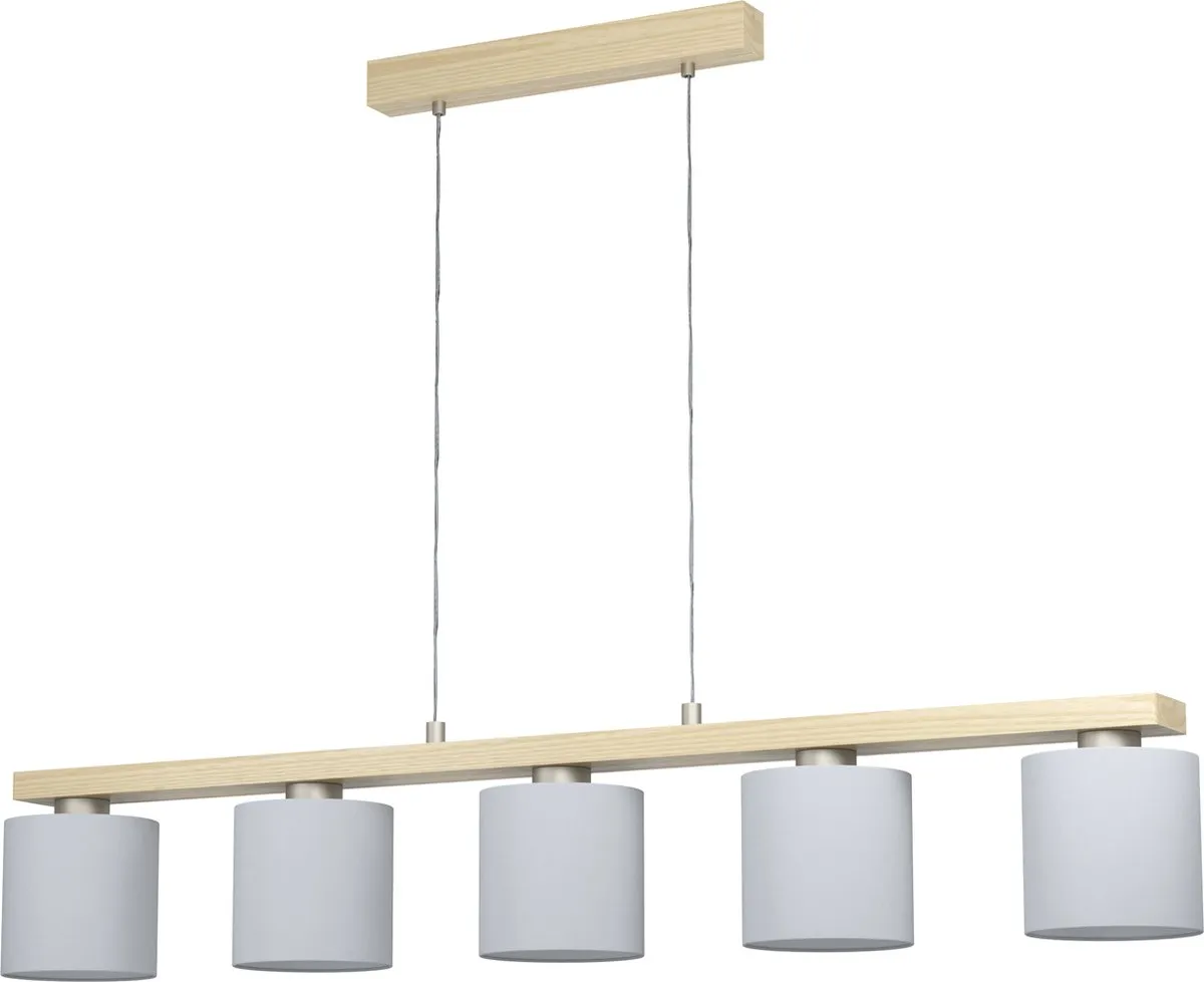 Eglo Castralvo Hanglamp 5x E27 - Nikkel Mat Bruin