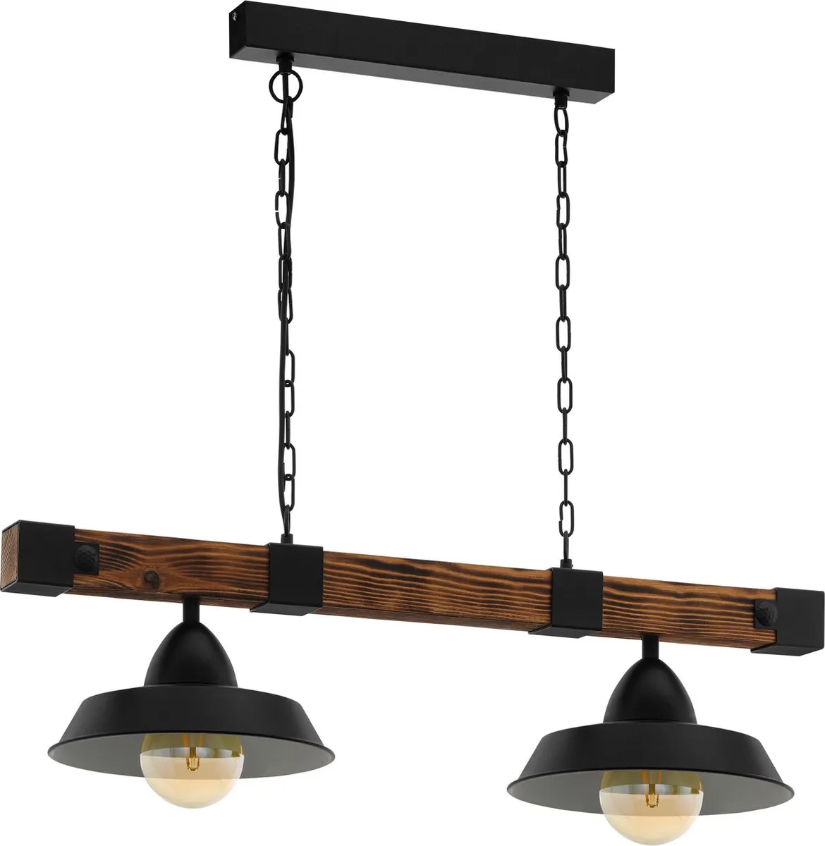 Eglo Oldbury Hanglamp E27 - 86cm - Zwart/Bruin