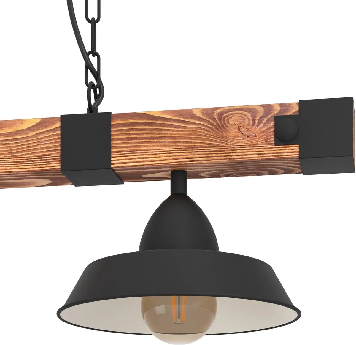 Eglo Oldbury Hanglamp E27 - 86cm - Zwart/Bruin