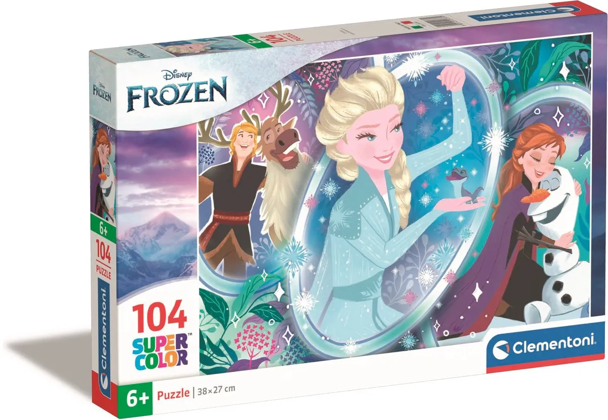 Clementoni Frozen Kinderpuzzel 104 Stukjes - 48,5x33,5cm - Multicolor