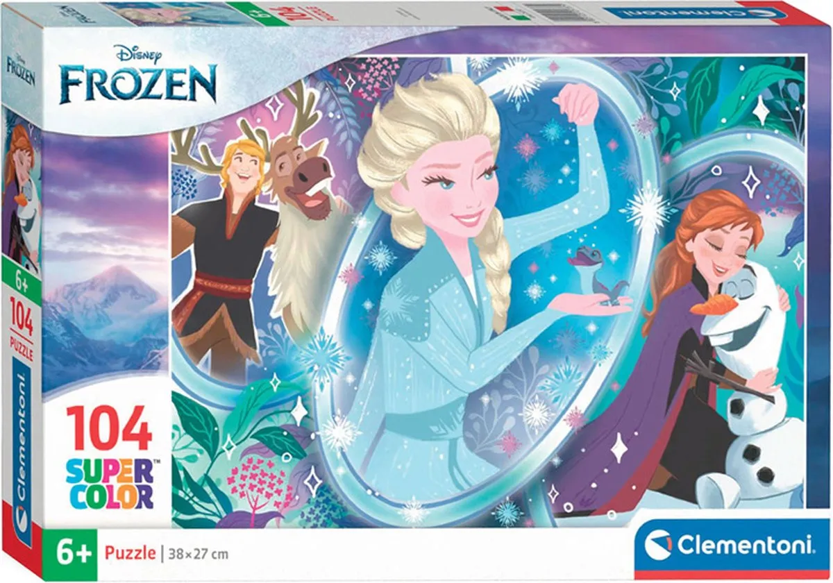 Clementoni Frozen Kinderpuzzel 104 Stukjes - 48,5x33,5cm - Multicolor