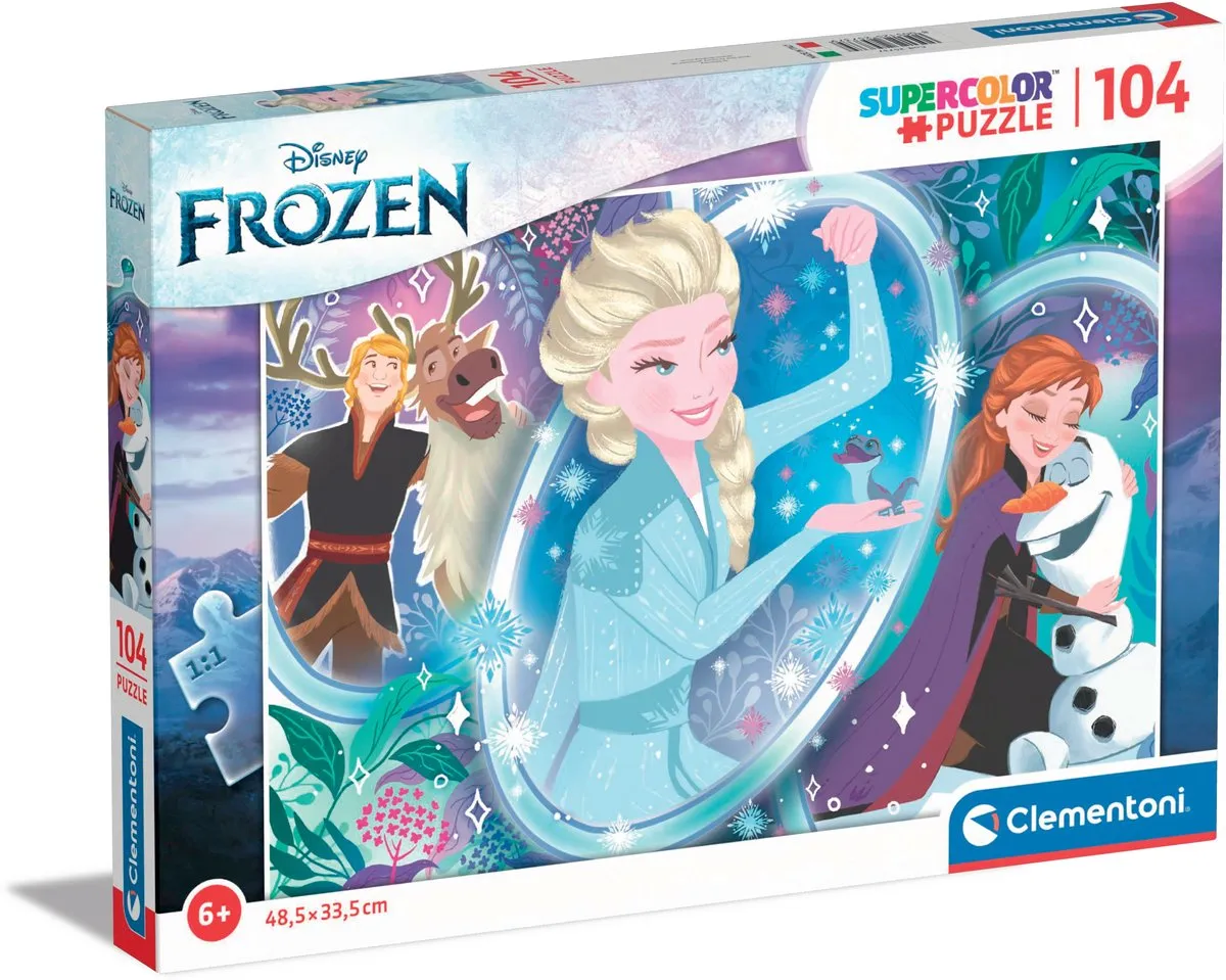 Clementoni Frozen Kinderpuzzel 104 Stukjes - 48,5x33,5cm - Multicolor
