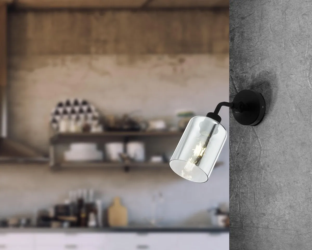Eglo Forestburg Wandlamp E27 - 29cm - Zwart