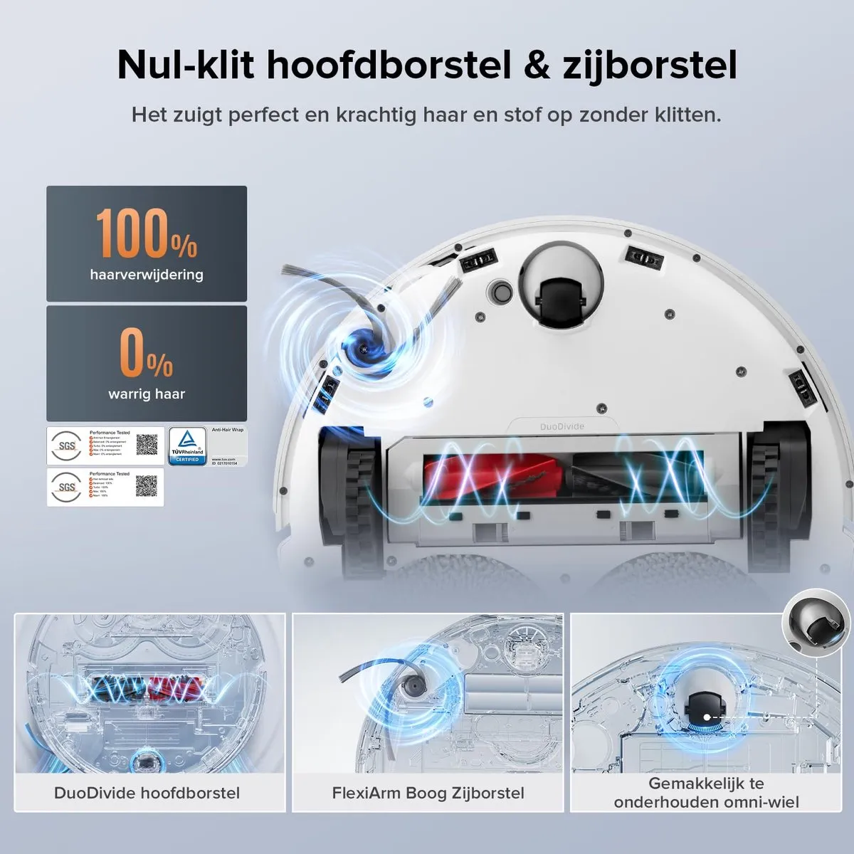 Roborock Qrevo Edge S5A Robotstofzuiger - 18500Pa - Wit