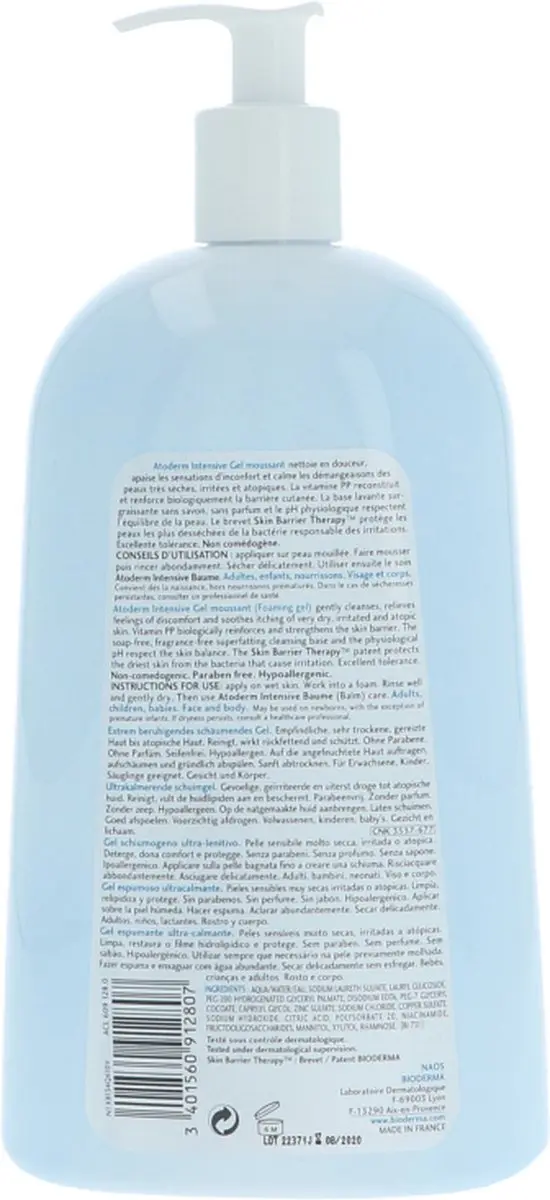 Bioderma Atoderm Intensive Gel Moussant 1000ml - afbeelding 6 van 6
