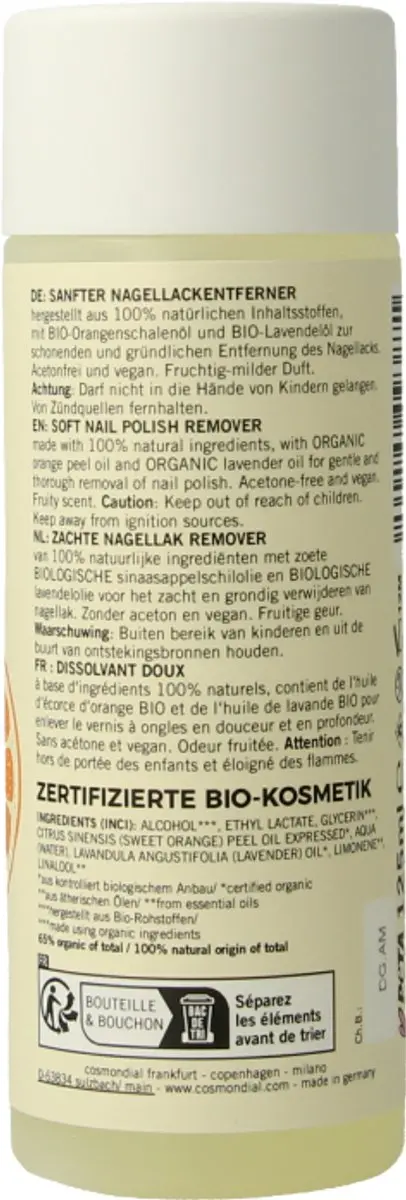 Benecos Natuurlijke Nagellakremover 100ml - Met Glycerine & Sinaasappel