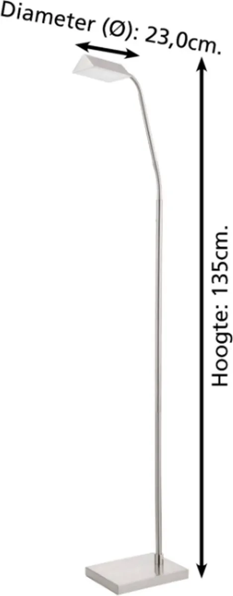 Eglo Tavolara 1 Staande lamp 135cm - Nikkelmat