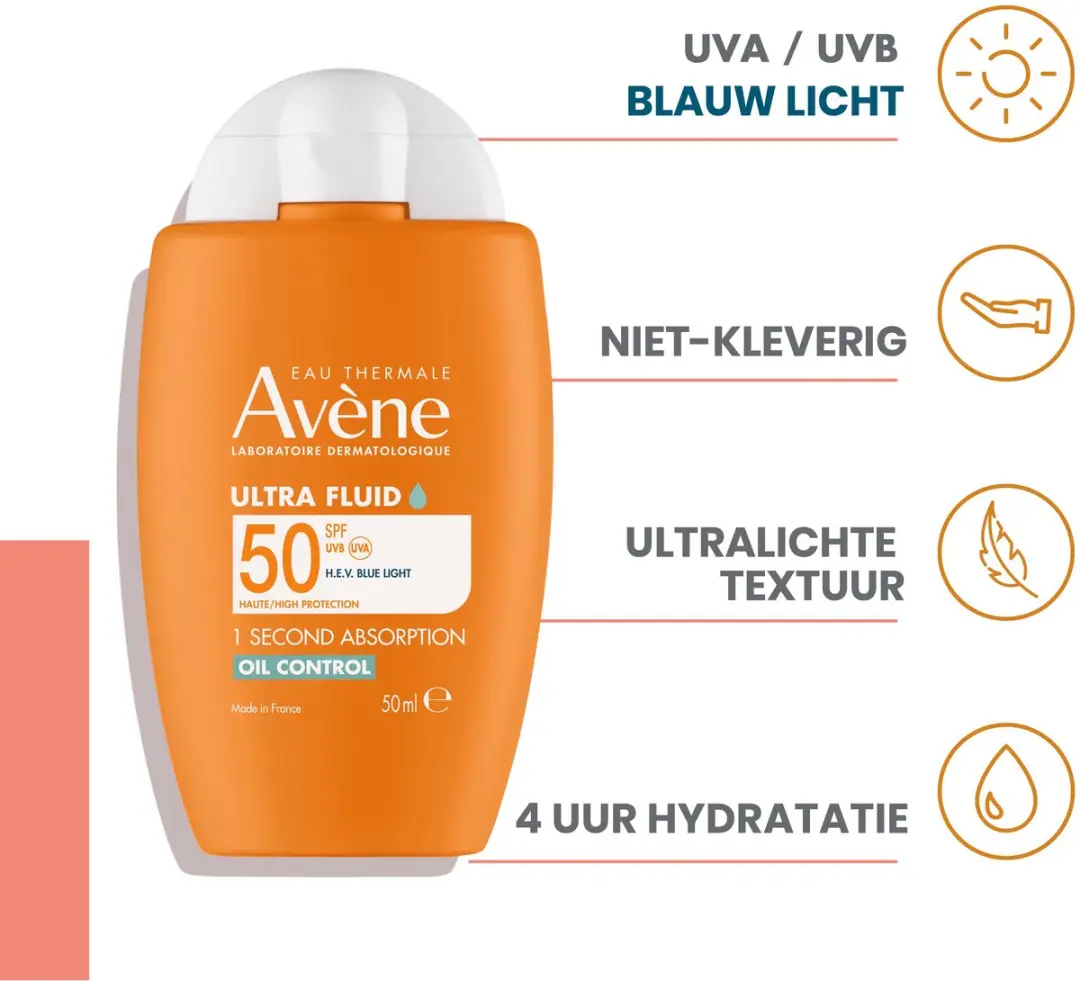 Avène Ultra Fluid 1 Sec Oil Control SPF 50 - 50ml