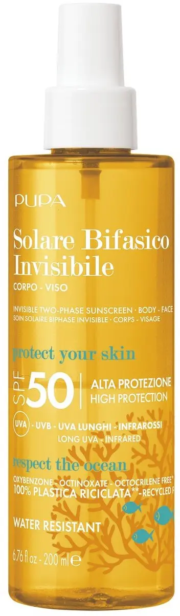 Pupa Milano Invisible TwoPhase Sunscreen SPF50 200ml