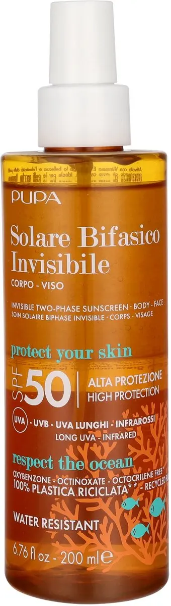 Pupa Milano Invisible TwoPhase Sunscreen SPF50 200ml
