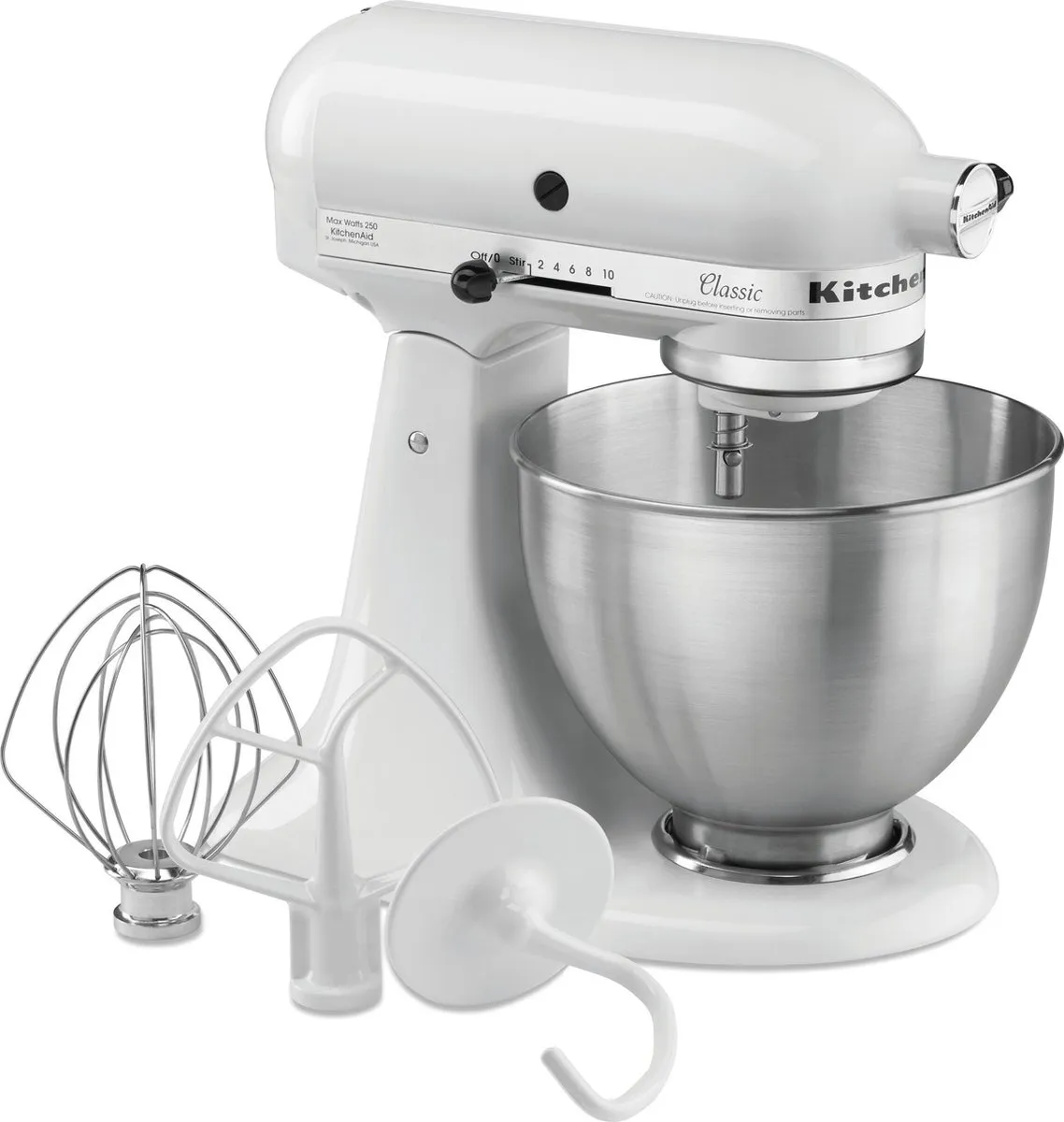 KitchenAid 5K45SSEWH Mixer 4,28L - 10 Snelheden - Wit