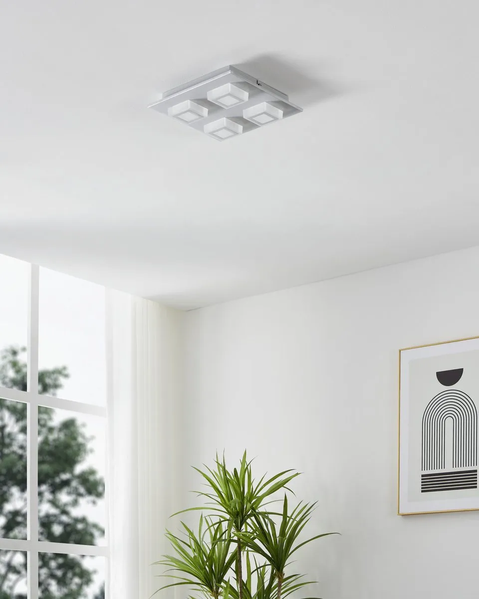 Eglo Masiano Plafondlamp 4 Lichtpunten - Aluminium - Warm Wit 3000K