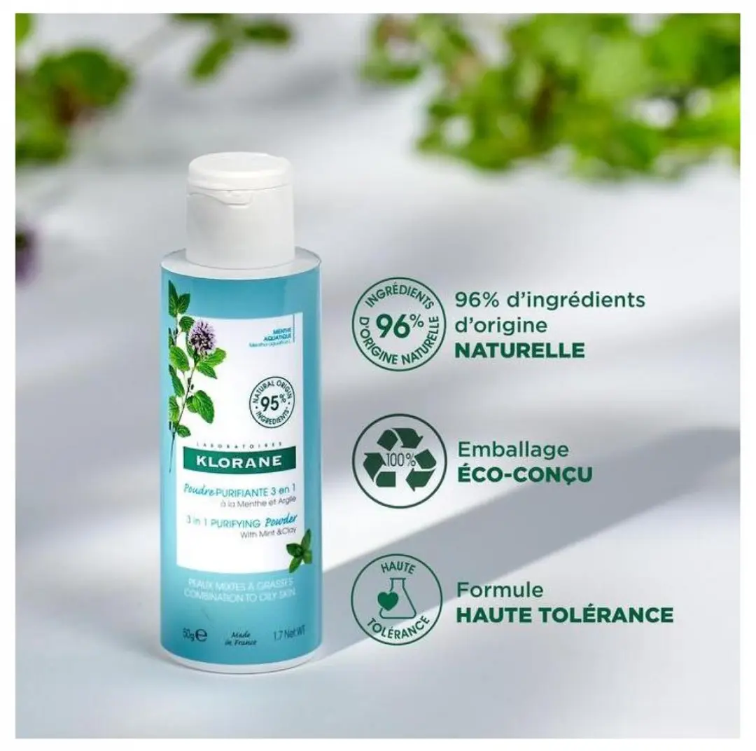 Klorane Gezicht Munt Aquatic Zuiverend Poeder 50g