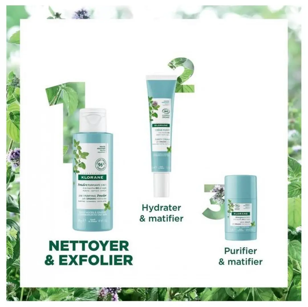 Klorane Gezicht Munt Aquatic Zuiverend Poeder 50g
