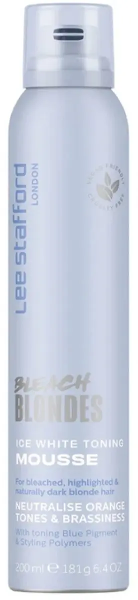 Lee Stafford Bleach Blondes Ice White Toning Mousse 200ml