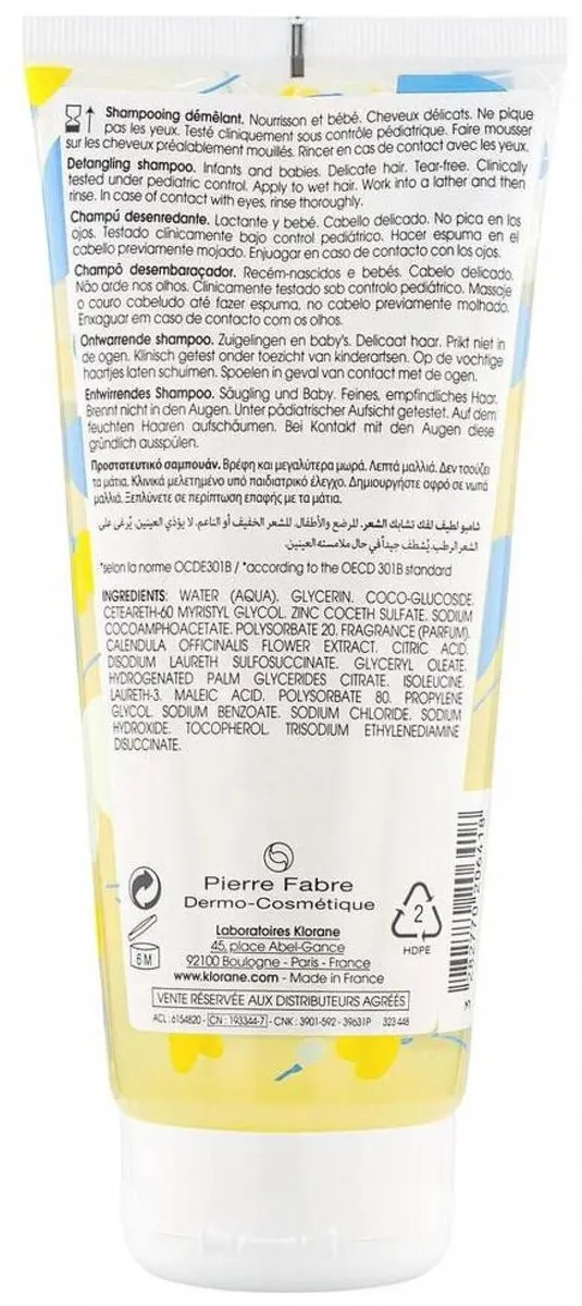 Klorane Bébé Ontwarrende Shampoo 200ml