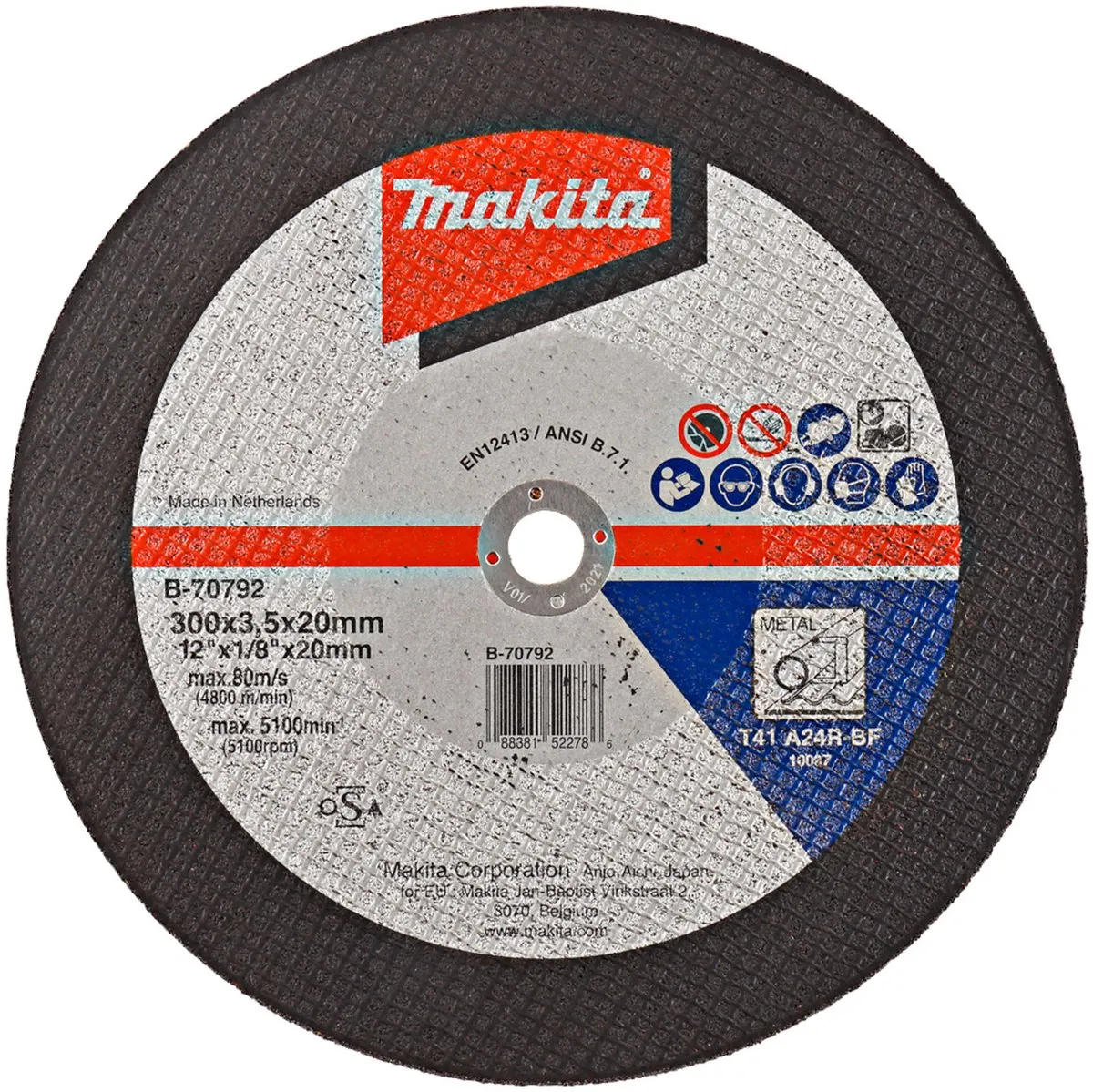 Makita B-70792 Doorslijpschijf 300x20mm