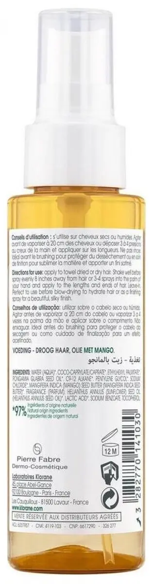 Klorane Capil. Olie Mango 100ml