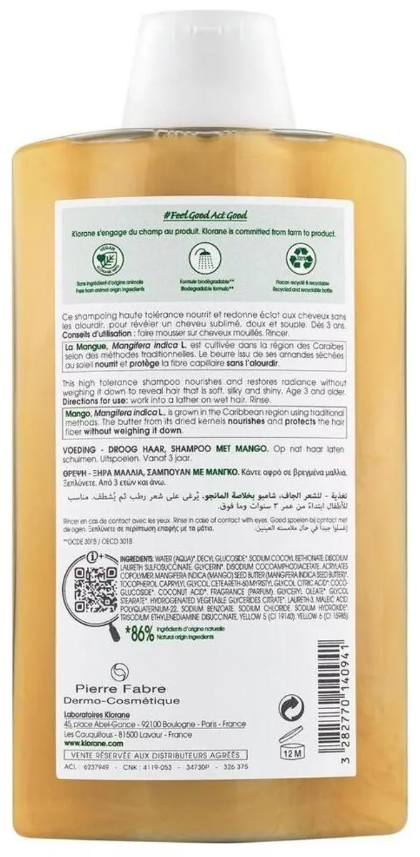 Klorane Mangoboter Shampoo 400ml