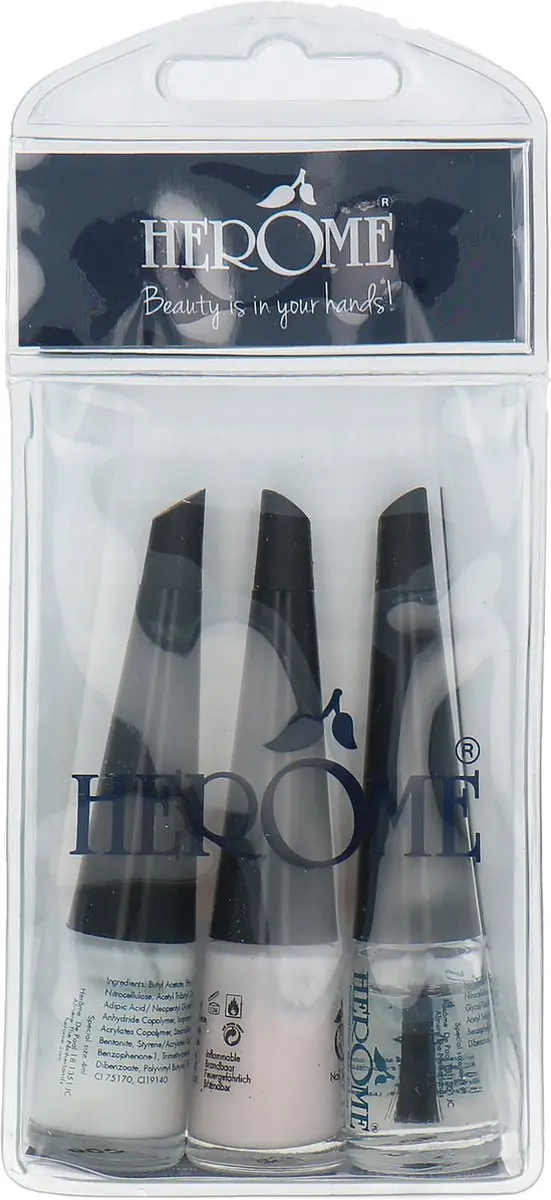 Herome French Manicure Reis Set - 12ml (3x4ml) - Nude/Wit