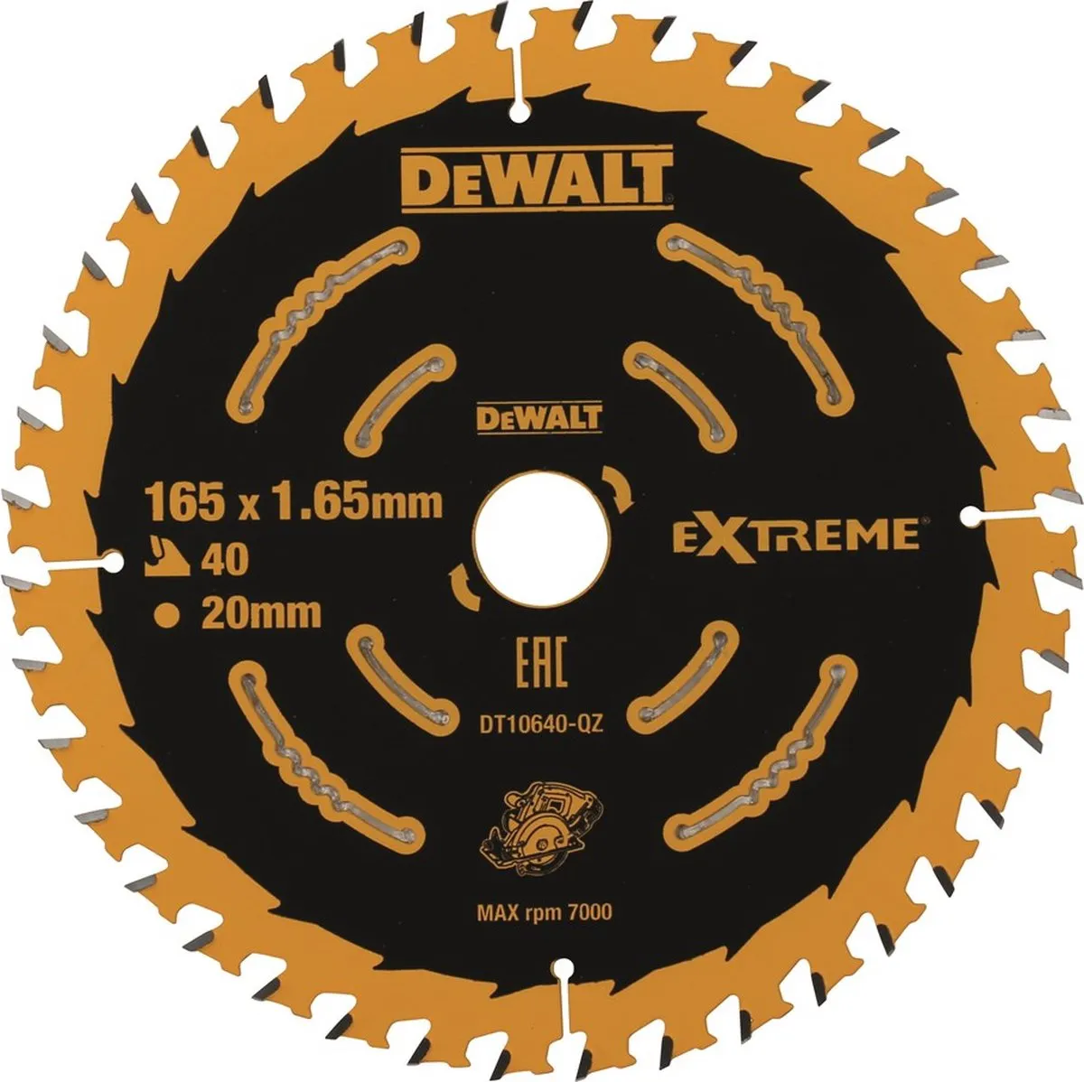DeWalt DT10640 Cirkelzaagblad 165mm 40T - Aluminium
