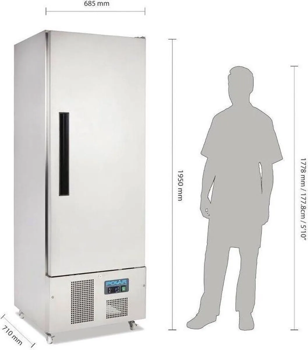 Polar G-serie 1-deurs slimline RVS koeling 440L