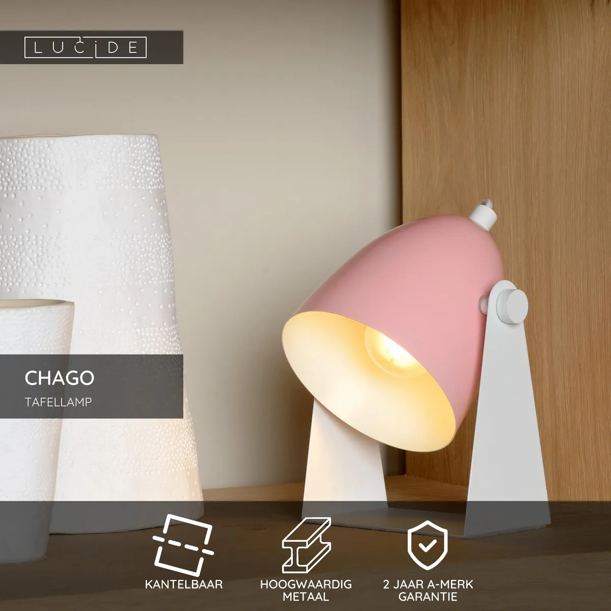Lucide CHAGO Tafellamp - Roze