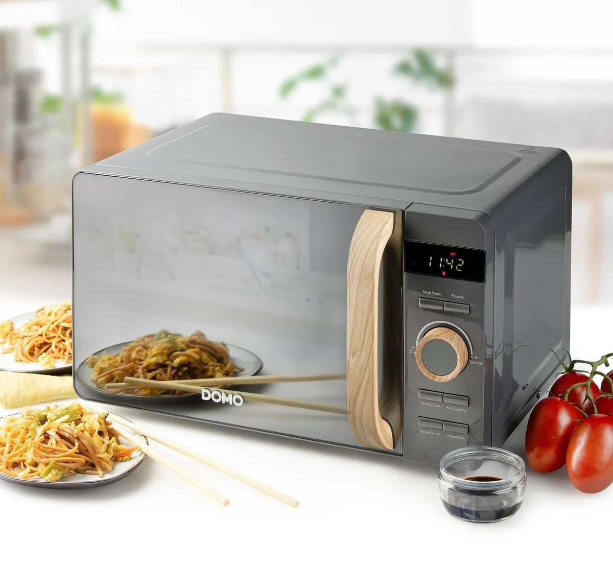 Domo DO3420 Microgolfoven Solo 20L - 700W - Grijs/Houtlook