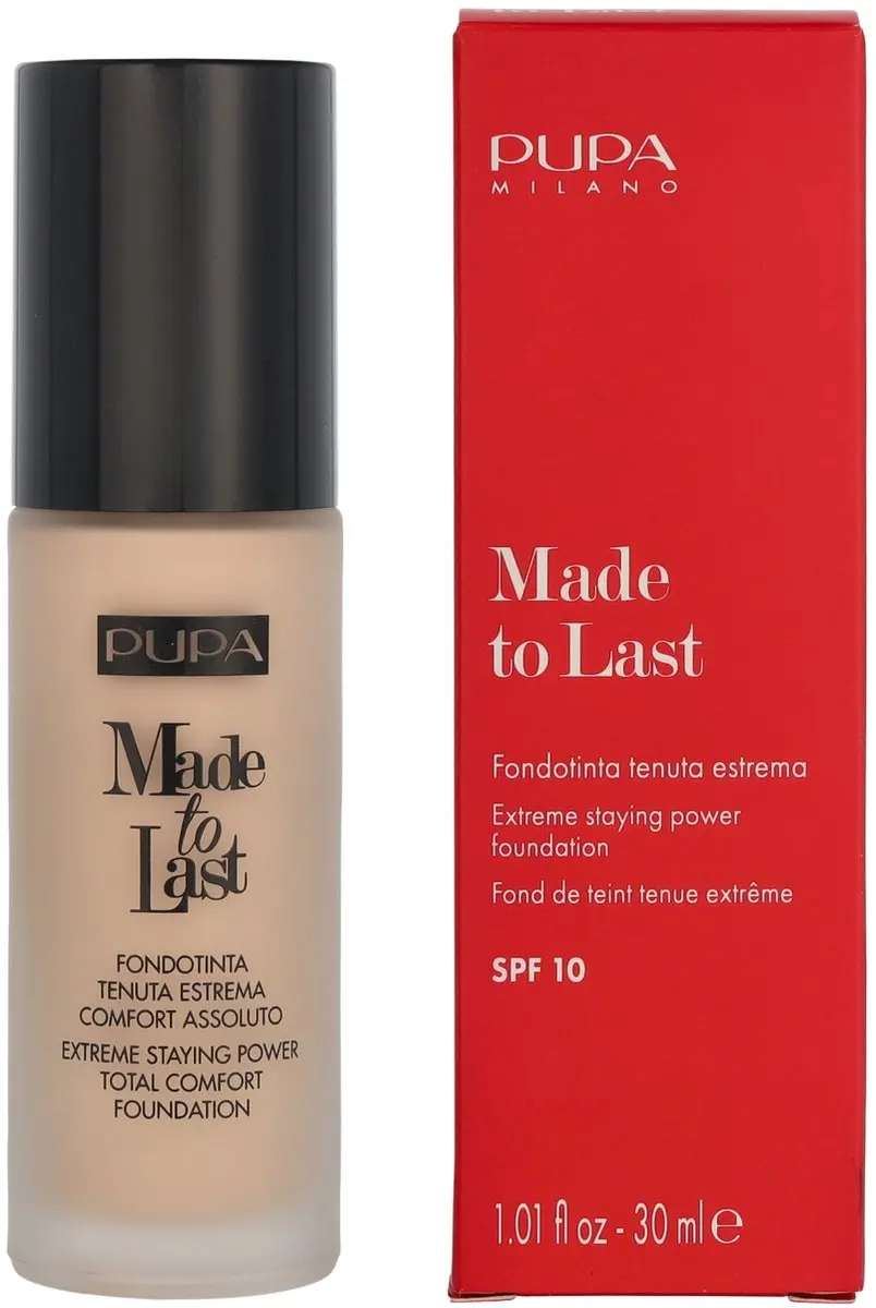Pupa Made To Last Foundation 010 Porcelain - 30ml