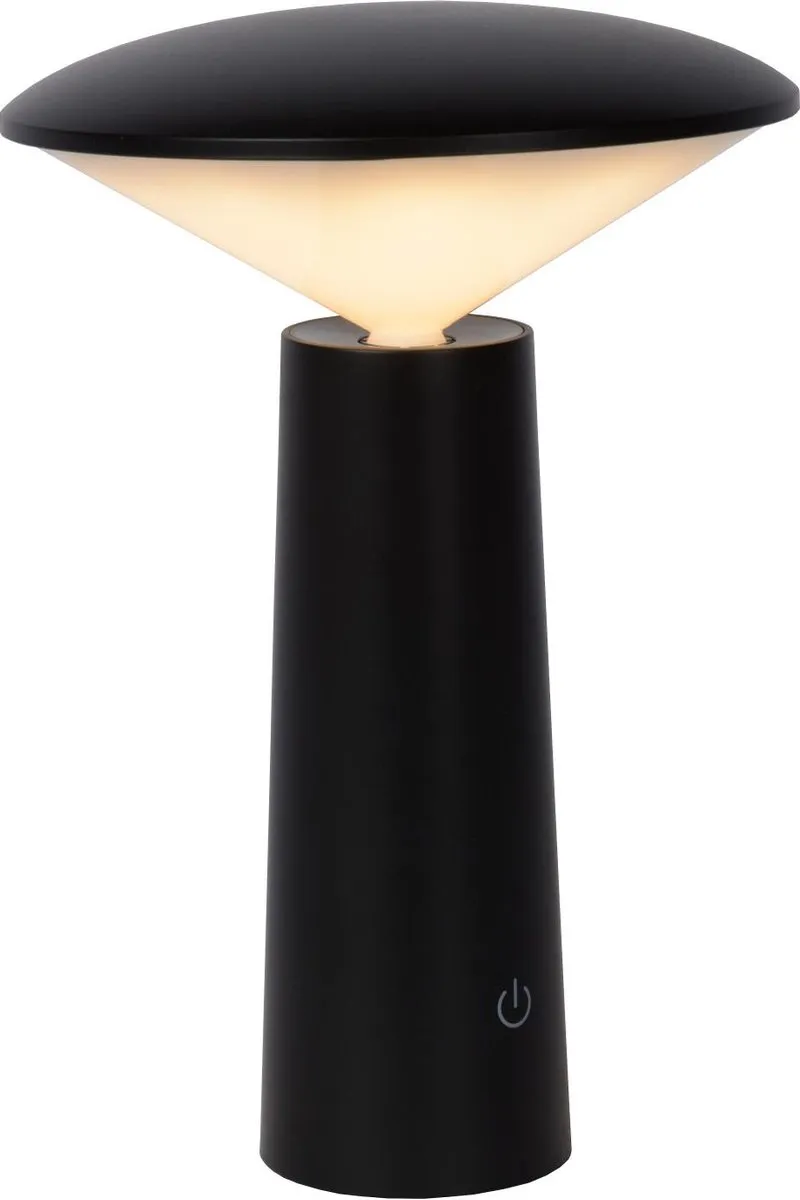 Lucide JIVE Oplaadbare Tafellamp - Ø13,7cm LED 2800K/6500K IP44 - Zwart