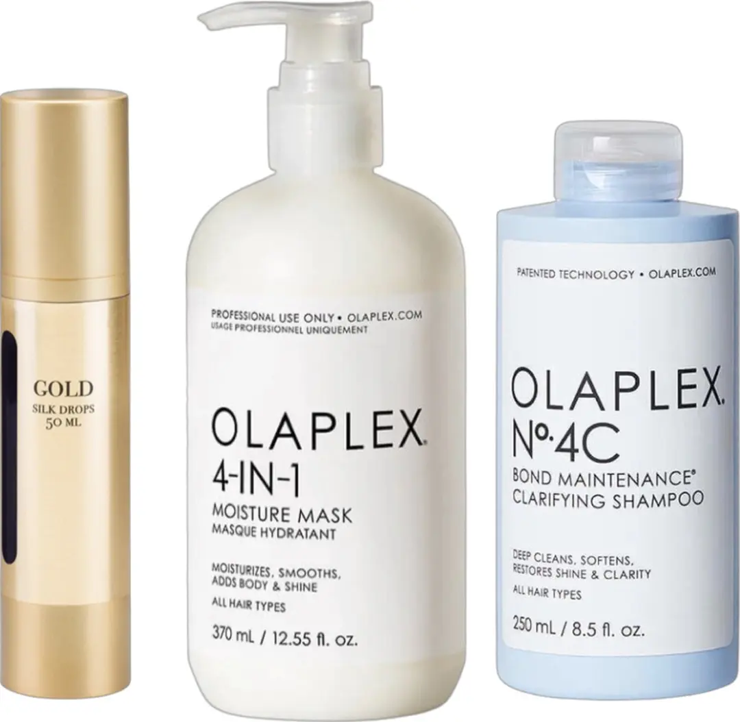 Olaplex No.4C + No.4 + Gold Silky Drops Set