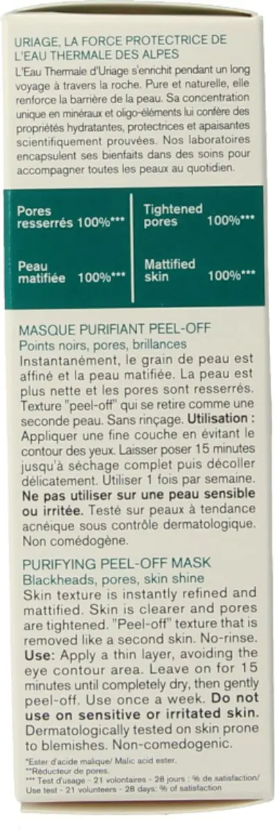 Uriage Hyseac Peel-Off Masker 50ml - afbeelding 6 van 6