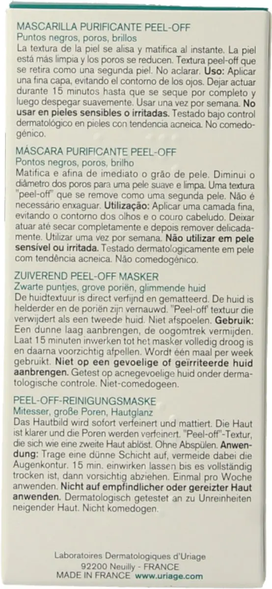 Uriage Hyseac Peel-Off Masker 50ml