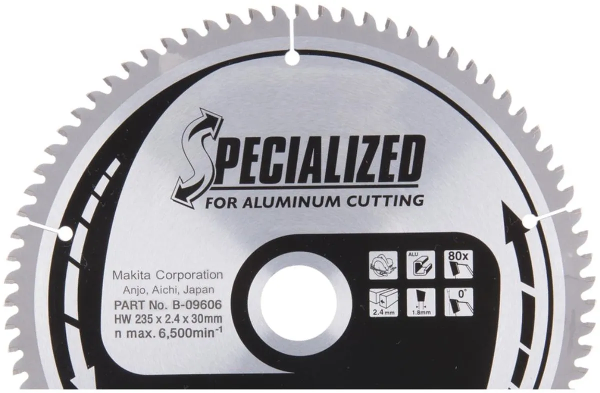 Makita Cirkelzaagblad B-09606 Aluminium 235mm 80T - afbeelding 5 van 5