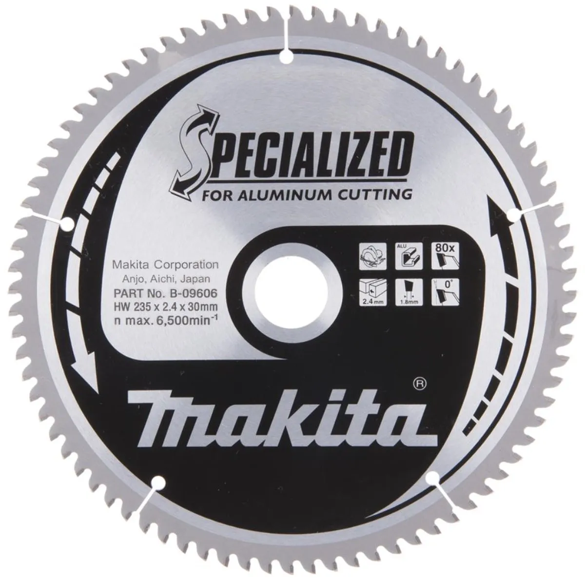 Makita Cirkelzaagblad B-09606 Aluminium 235mm 80T - afbeelding 2 van 5