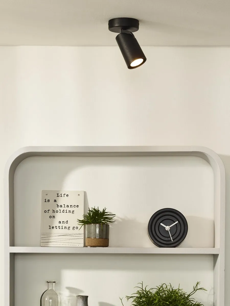 Lucide Xyrus Plafondspot Ø9cm - LED Dim to Warm - GU10 - Zwart