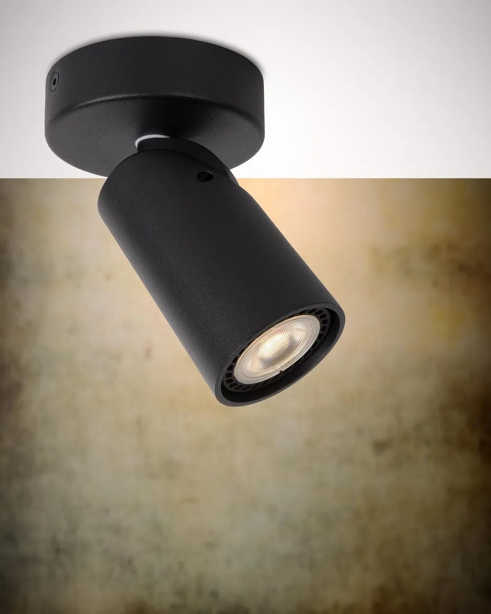Lucide Xyrus Plafondspot Ø9cm - LED Dim to Warm - GU10 - Zwart
