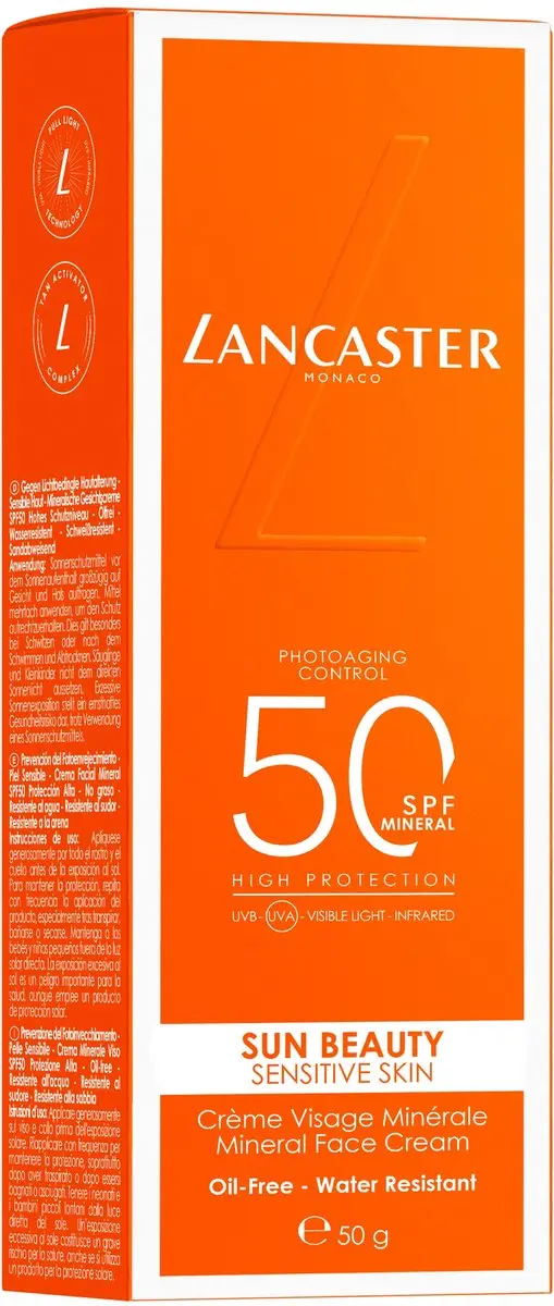 Lancaster Sun Beauty Sensitive Skin Mineral Gezichtscrème SPF50 50ml